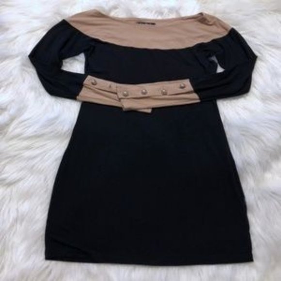 3/$25 Josh Brody Designer Colorblock Button Dress - Picture 2 of 5